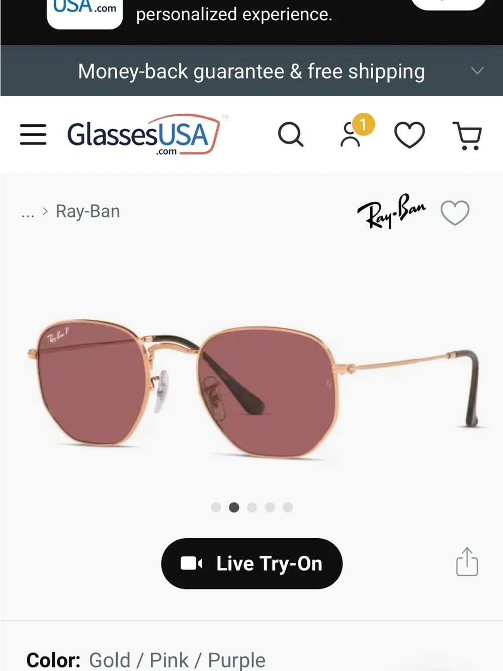 Ray-Ban copper rose